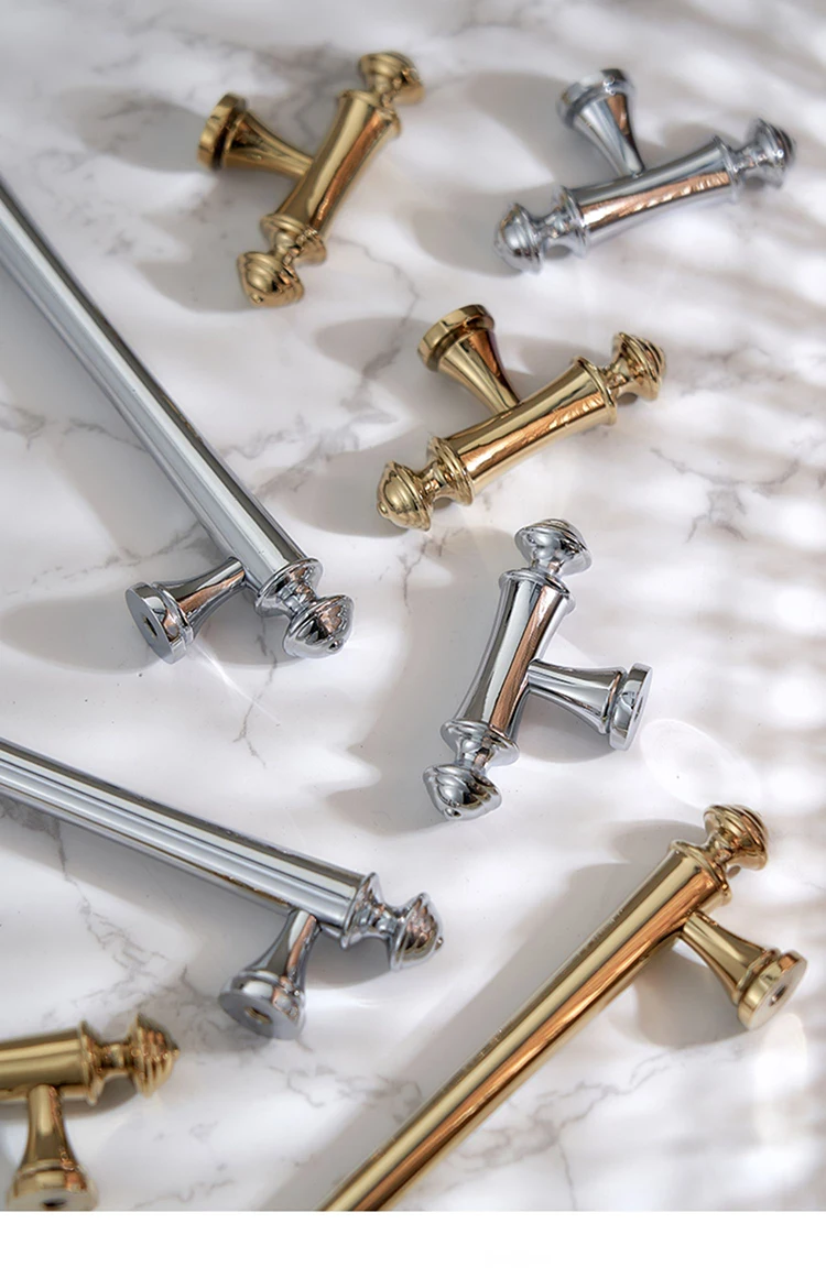 Solid Brass T Bar Cabinet Hardware, Modern