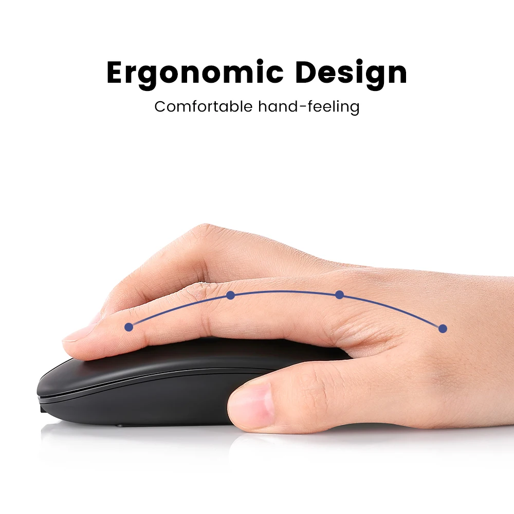 Wireless Bluetooth Mouse 2.4GHz Dual Modes RGB Rechargable Quiet Slim Wireless Mice Compatible For PC iPad Laptop PC Computer - 4