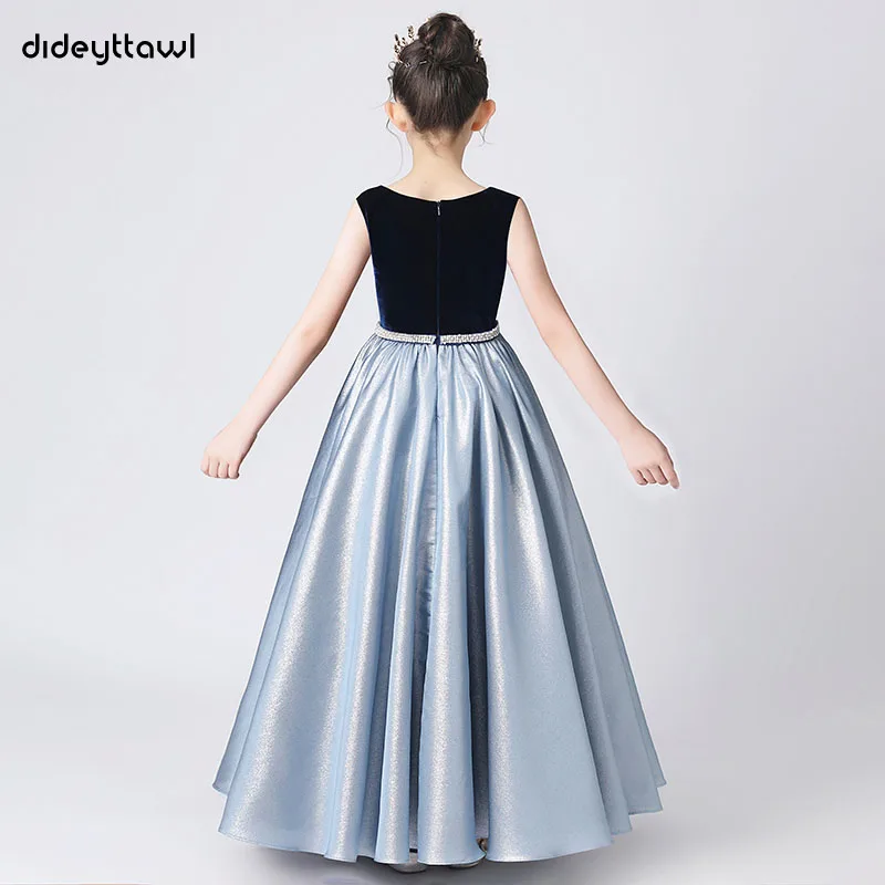 Dideyttawl Elegant Velvet Girl Dresses Sleeveless Concert Dress Junior Christmas Dress Girl Ceremonial Dress