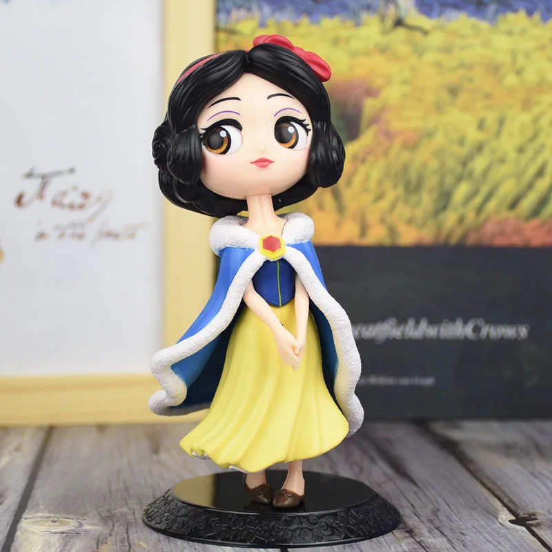 14Cm Disney Q Posket Frozen Snow White Princess Anna Elsa Model Gift Cake Ornaments Rapunzel Birthday