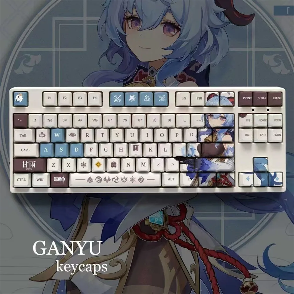 chaves genshin impacto tema keycaps pbt anime keycap teclado mecânico para cereja mx jogo teclado decoração presente