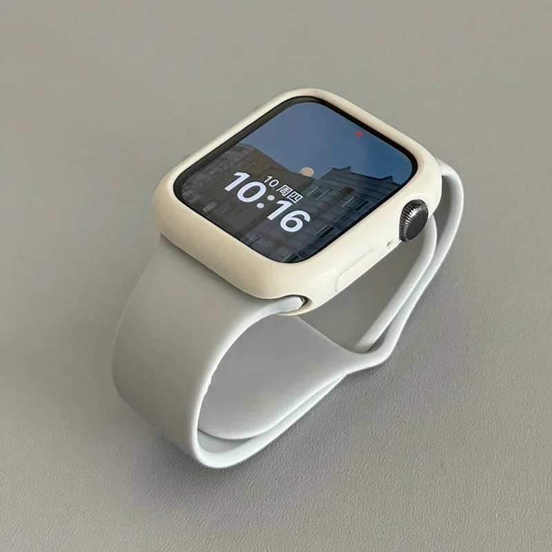 케이스 + 스포츠 스트랩 Apple Watch 밴드 45mm 울트라 2 49mm 40 44 41 42mm 실리콘 새겨진 팔찌 iwatch 시리즈 10 9 8 7 se 4 5 6
