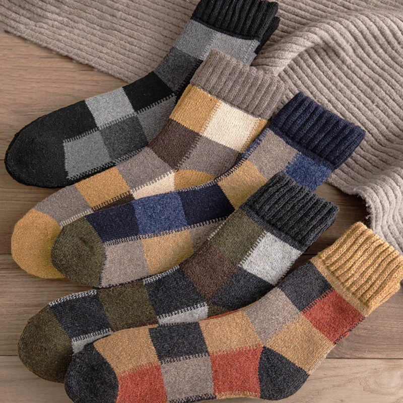 5Pairs/Lot Thicken Wool Socks Men High Quality Towel Keep Warm Winter Socks  Cotton Christmas Gift Socks For Man Thermal 2022 NEW