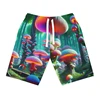 Psychedelic Mushroom Graphic 3D Printed Short Pants For Men Kids Clothes Hawaiian Beach Shorts Casual Fashion Shorts Mens Pants 2