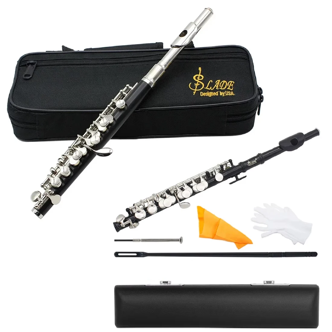 Piccolo accessories Piccolo C Key with Padded Case Cleaning Cloth Stick Screwdriver Accessories