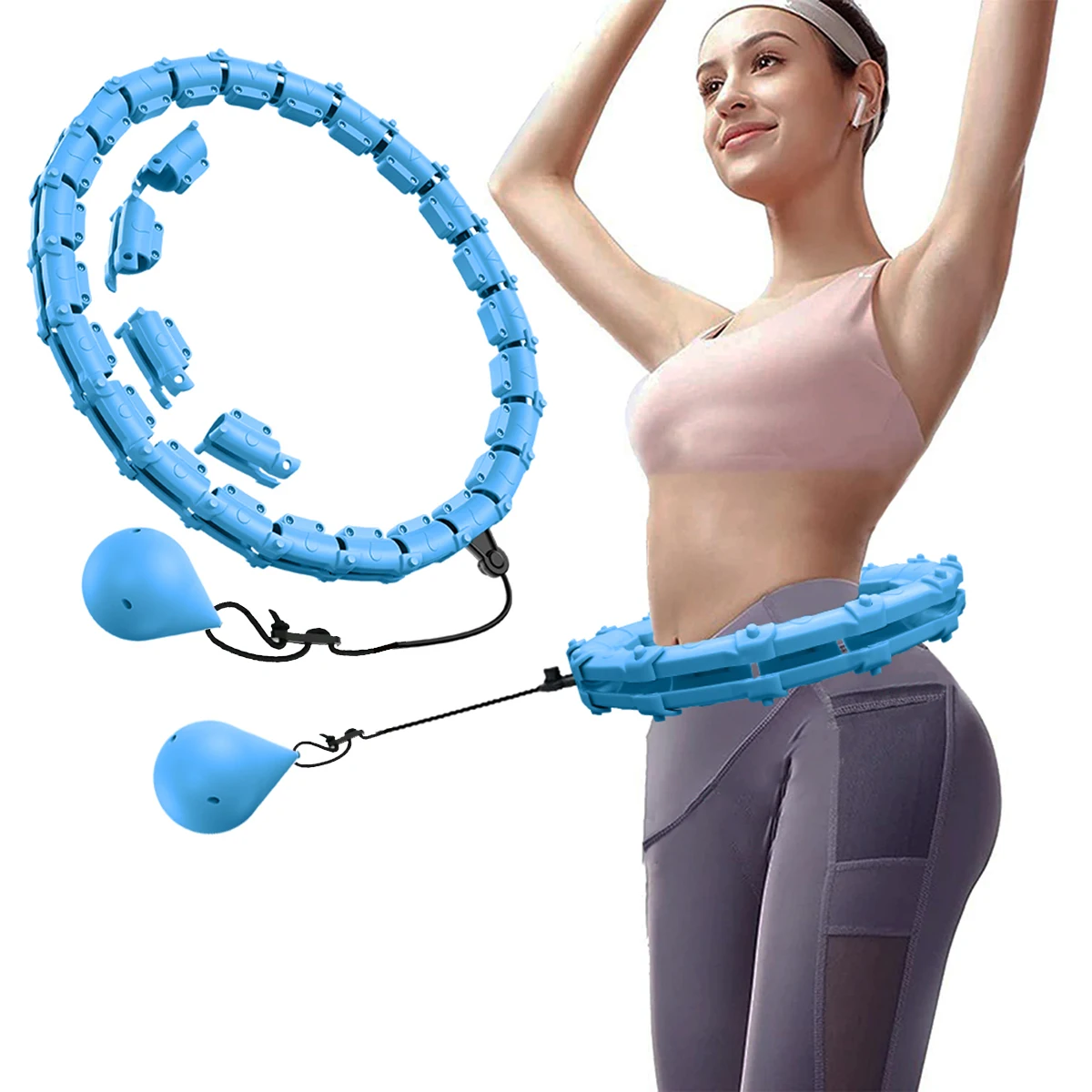 Fitness Hoop 21/24/27/30 Knots Blue Weighted Hula Circle fitness hoop