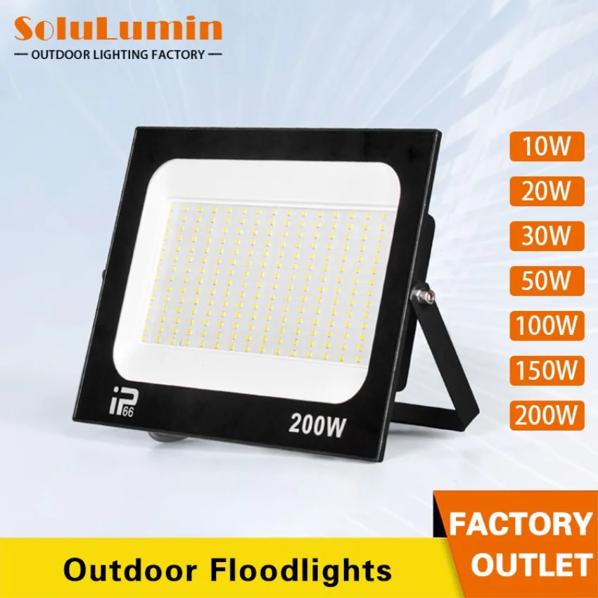 200W LED Floodlight Spotlight Outdoor IP66 Waterproof Courtyard Light Porch Garden Garage Street Indoor Outdoor Lighting AC220V,led flood light