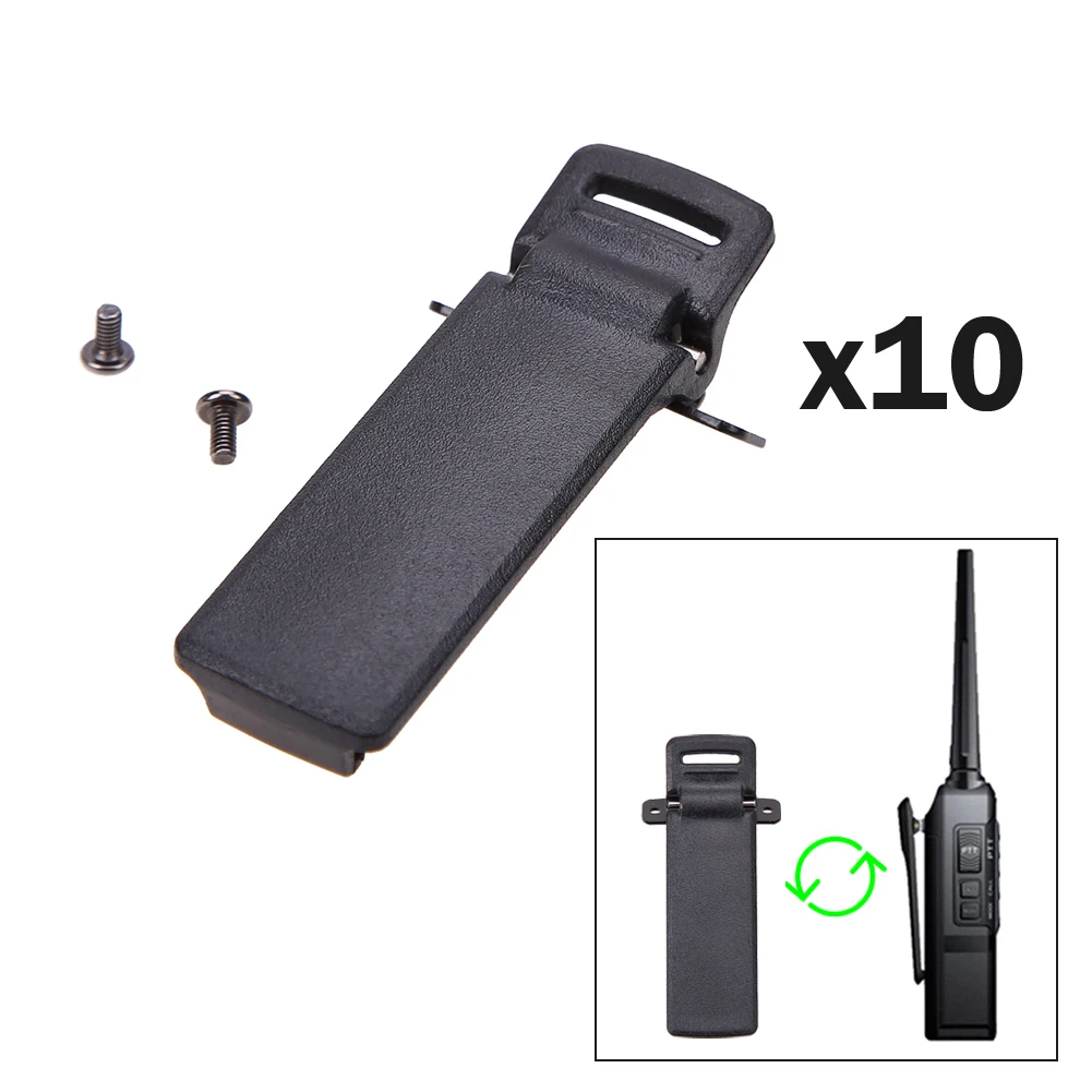 10Pcs Belt Clips Screws Walkie Talkie Spare Part Back Belt Clip for Baofeng UV-5R 2-way Radio UV5R Accessories