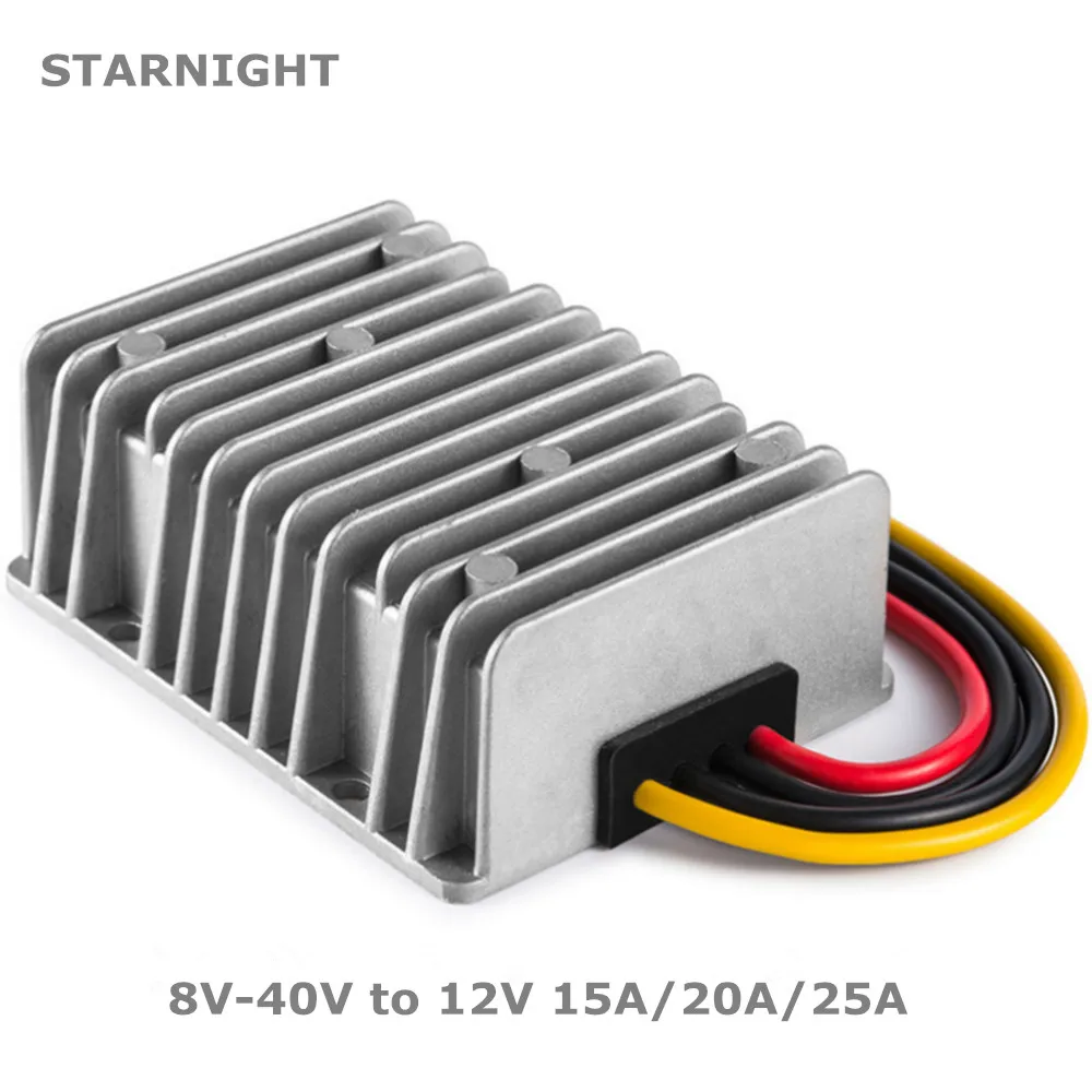 8V-40V to 12V 15A 20A 25A Stabilizer Voltage Regulator Transformer DC DC Converter Buck Boost Module Car Solar LED Power Supply