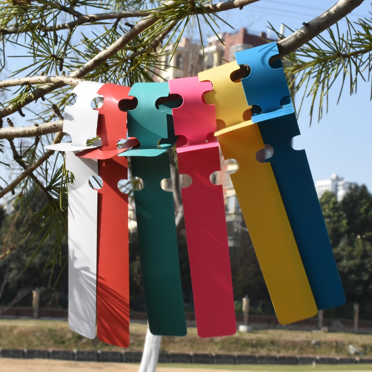 50-100 stücke wasserdichte wieder verwendbare Garten pflanze Kindergarten hängen Tag Kunststoff Identifikation karte Ring Zeichen Gemüse Etiketten Markierungen Werkzeug – Detail 6
