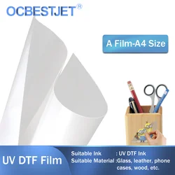 50pcs A4 Size UV DTF Film A Film For A3 A4 UV Flatbed Printer UV DTF Sticker AB Film Lamination Machine Transfer Sticker For DIY