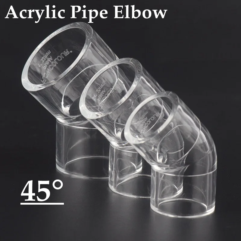 1PC I.D 16/20/25/32mm Acrylic Pipe Fittings Transparent 90