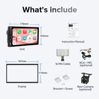 AINAVI 7 "2 DIN autoradio universelle écran tactile sans fil Carplay Android Auto Support SWC voiture multimédia BT 5.0 Linux Autoaudio 5