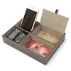 Men's Valet Tray Desktop PU Leather Wood Tray Organizer Jewelry Box Nightstand Organizer For Phone Keys Wallet Glasses Multifun 4