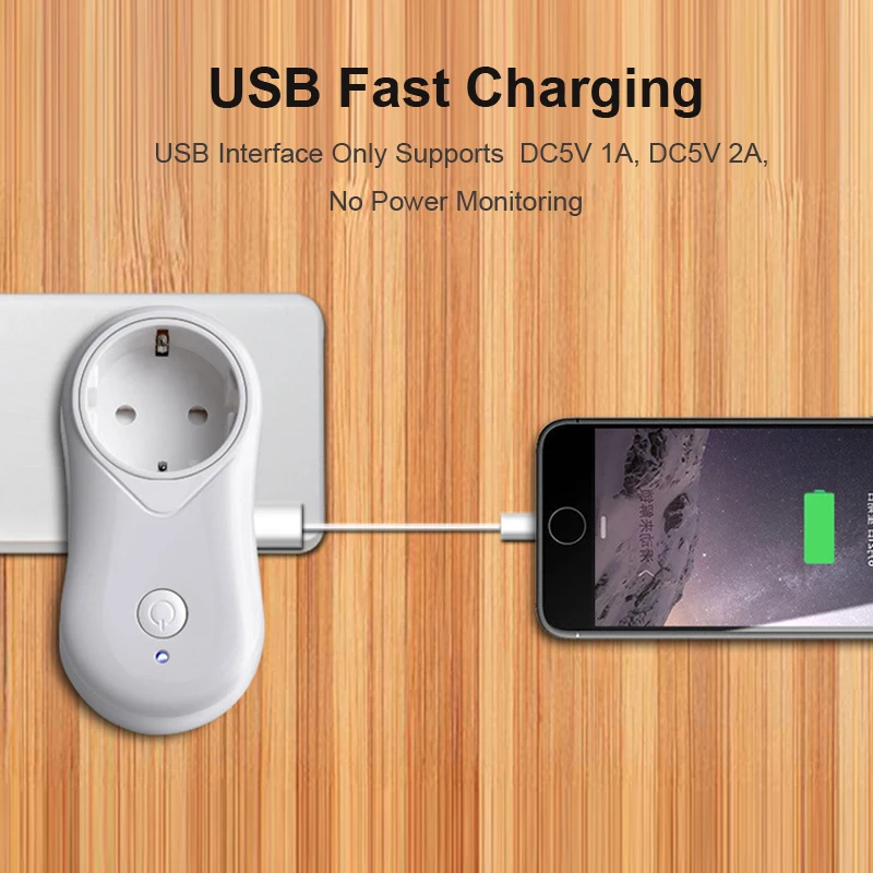 TUYA Smart Socket WIFI Plug EU 16A Timing Function USB Interface Smart Life Remo