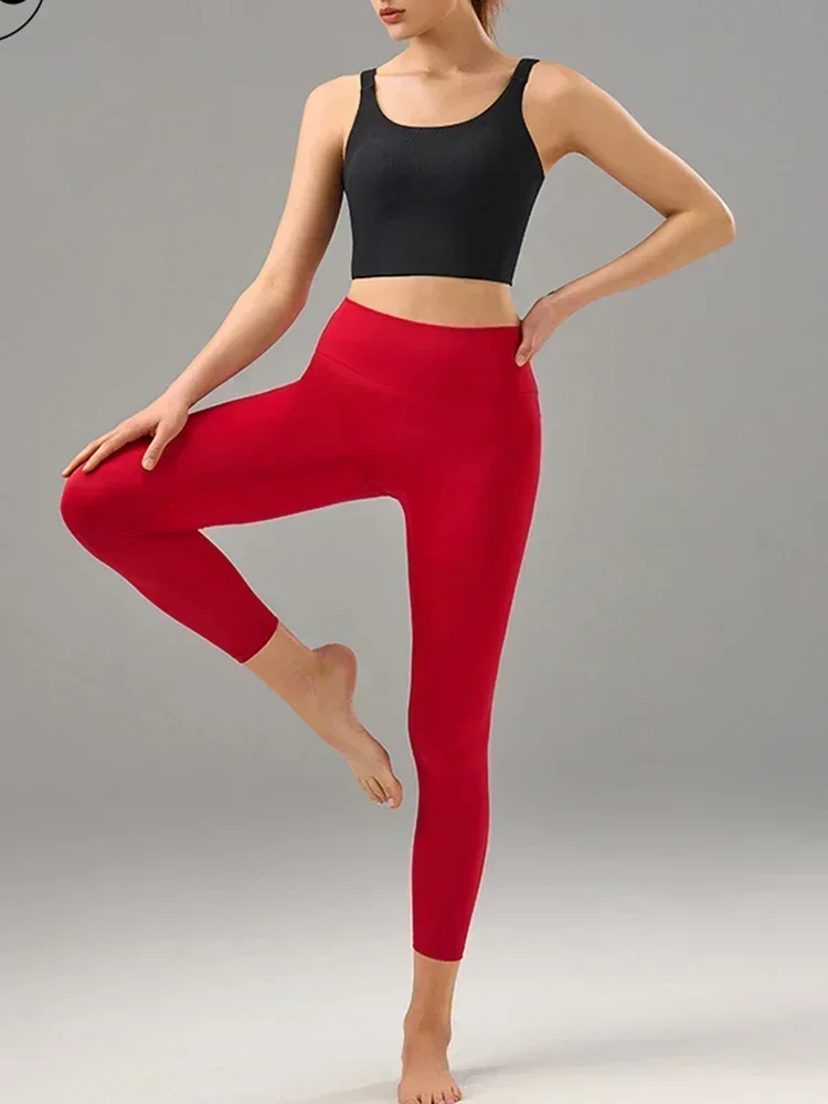 Yoga Pants Summer High Waist Hip Sports Tights High Elastic Nude Abdomen Fitness Pants