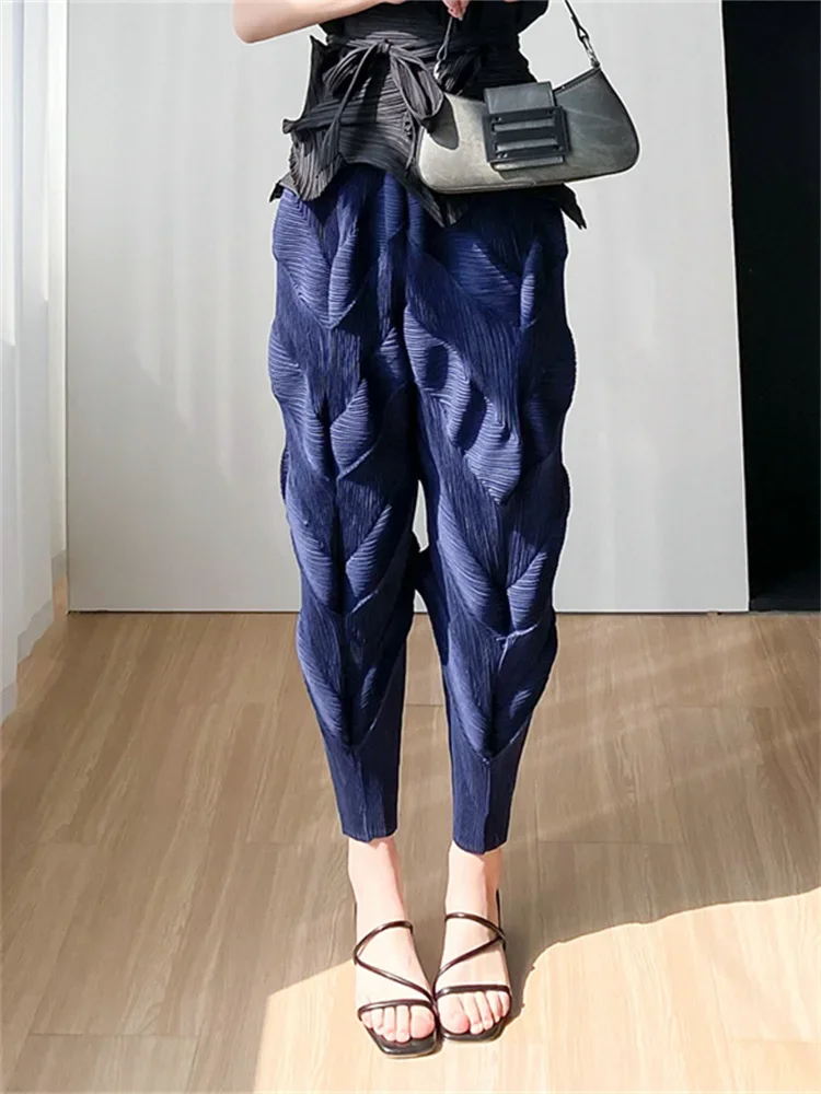 

Rosbinna Pleated Casual Pants 2023 New Autumn Fashion Harem Nine-point Pants Women's High Waist Loose Versatile Twist Pants