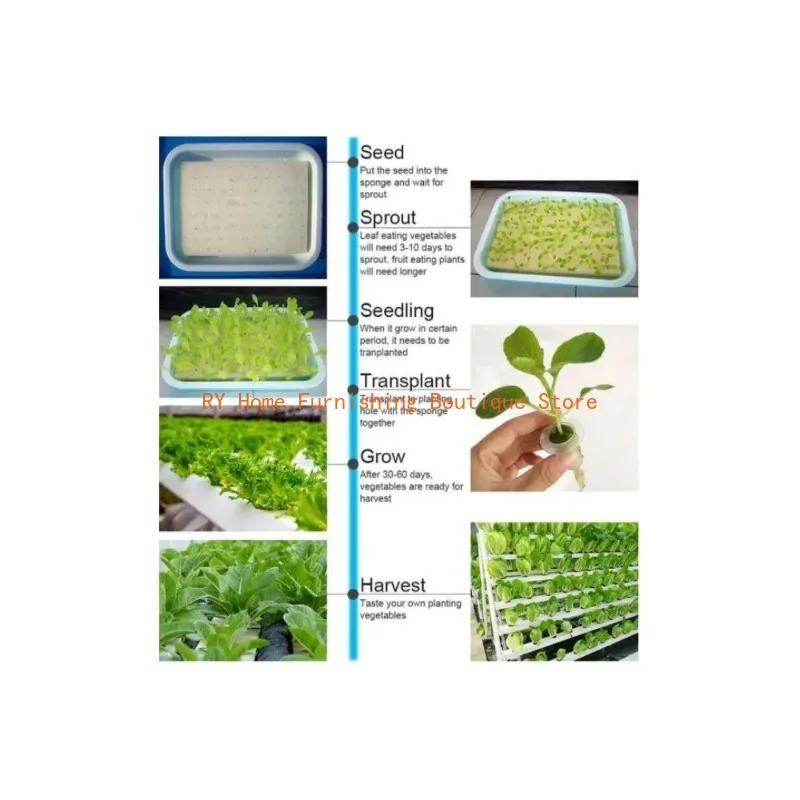 Indoor Greenhouse Planting Box, Gardening System, Nursery Pot, Hydroponic Rack, Pipe Grow Kit, NFT, 108 Holes