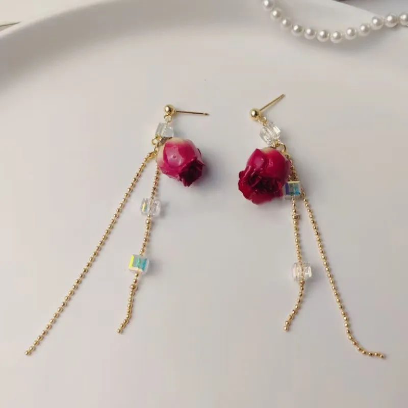 Red Rose Epoxy Resin Earrings Image 11