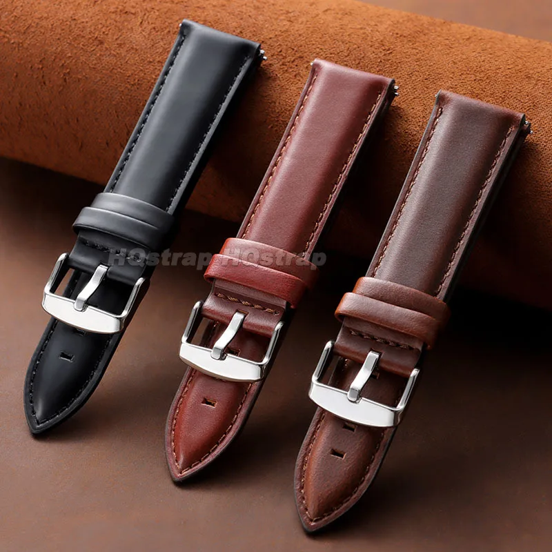 Refined Vintage Calfskin Leather Watch Strap – Quick Release, Soft and Stylish Bracelet