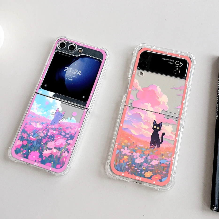 Cute Cat Cartoon Luxury Soft Anti-Fall Phone Case