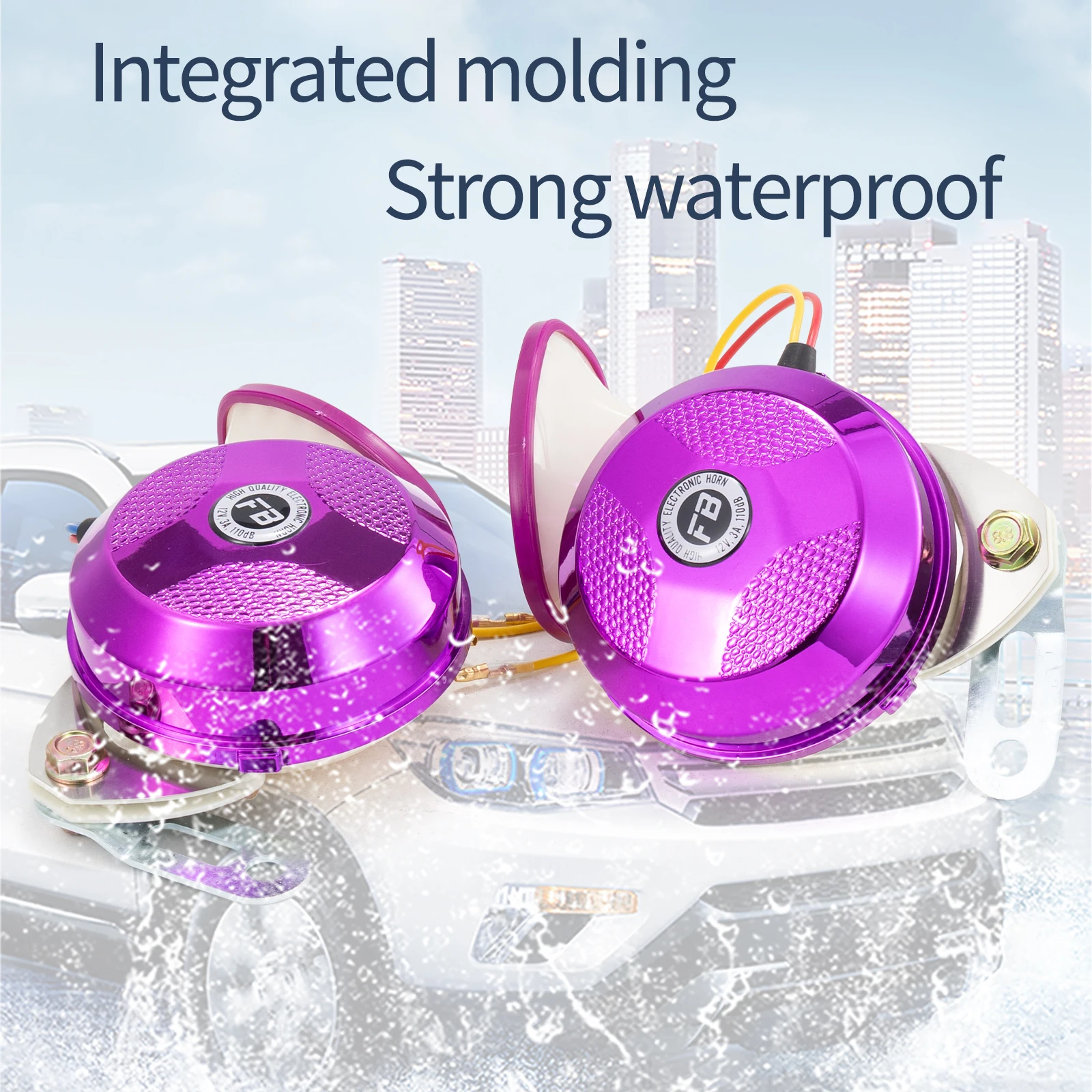 FARBIN 트럭 오토바이 자동차 액세서리용 방수 경적, 120db 달팽이 에어혼, 12V, 매우 큰 6 톤, 2 개/키트