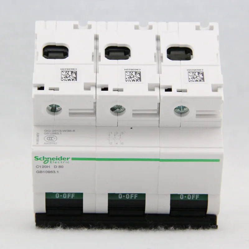 

Schneider electric High power Circuit Breaker C120H 3p D type 63A 80A 100A 125A 10kA A9N19806 /14/22/30