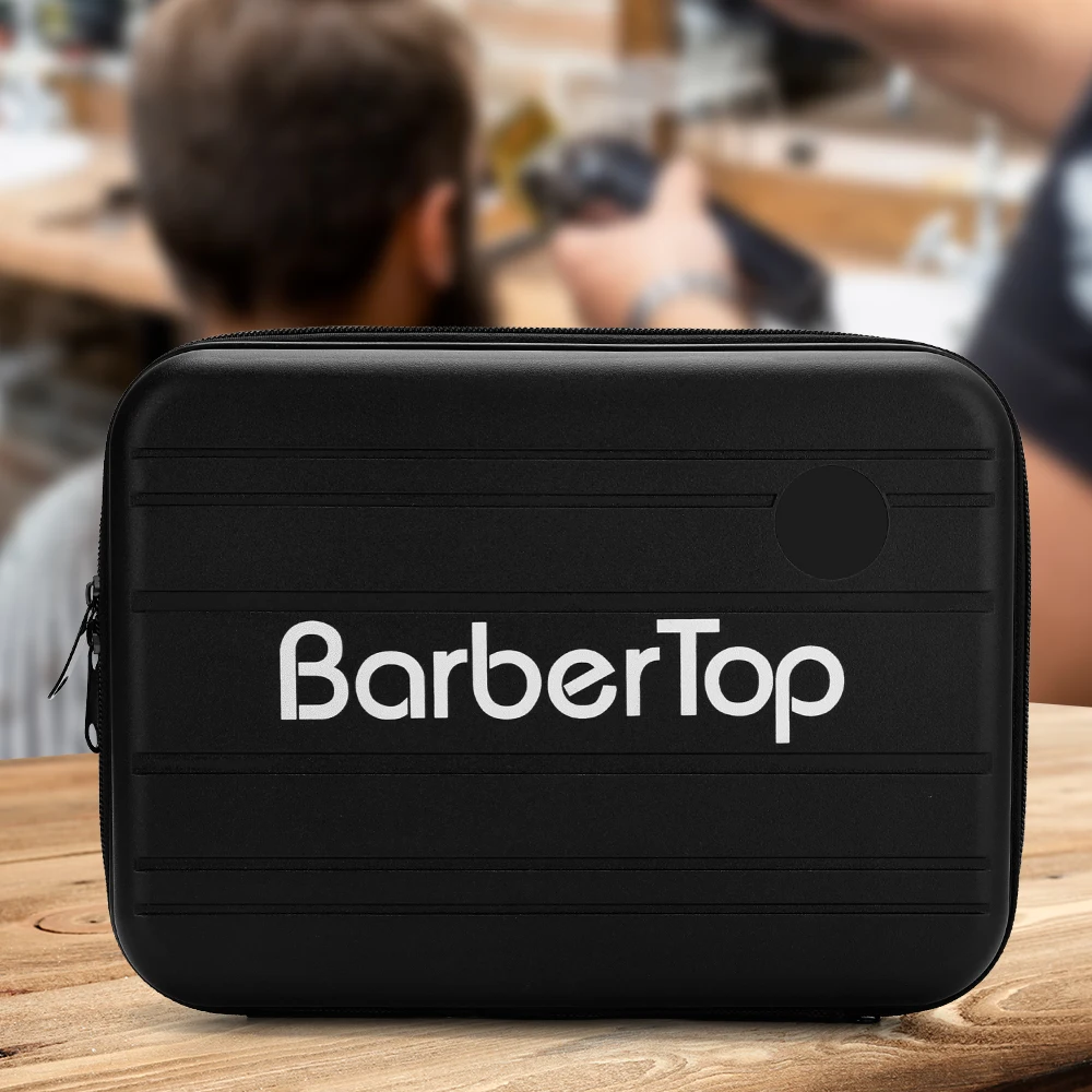 Professional Barber Shockproof and Waterproof Hair Scissors Case - Crush Resistant Tool Storage Box, Black and Red