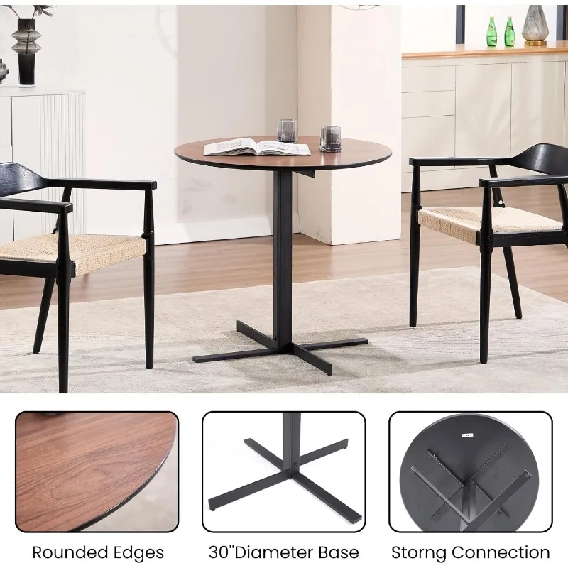 32'' Small Round Dining Table for 2-4 Person, Modern Multipurpose Round Conference Table Small Coffee Meeting Table 5
