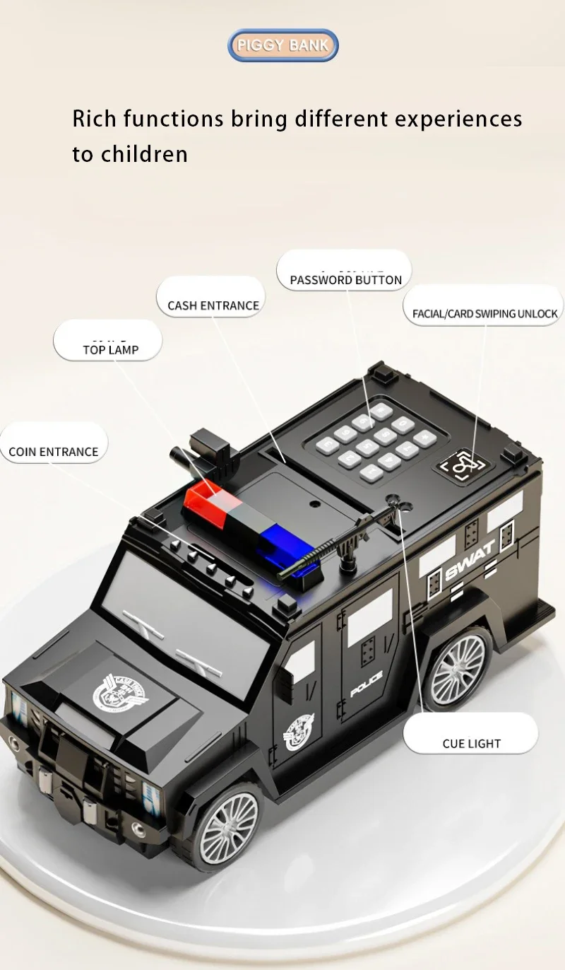Polizei Geldtransporter Spardose Mit Fingerabdruck Und Passwort_voghion.com