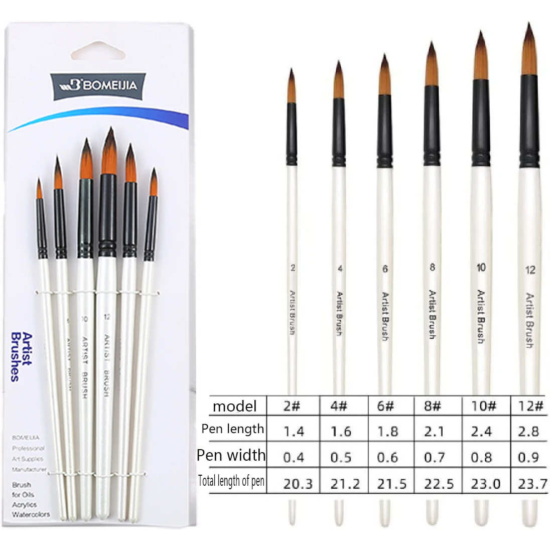 Professionelles Nylon Pinselset Für Öl- Und Aquarellmalerei_voghion.com