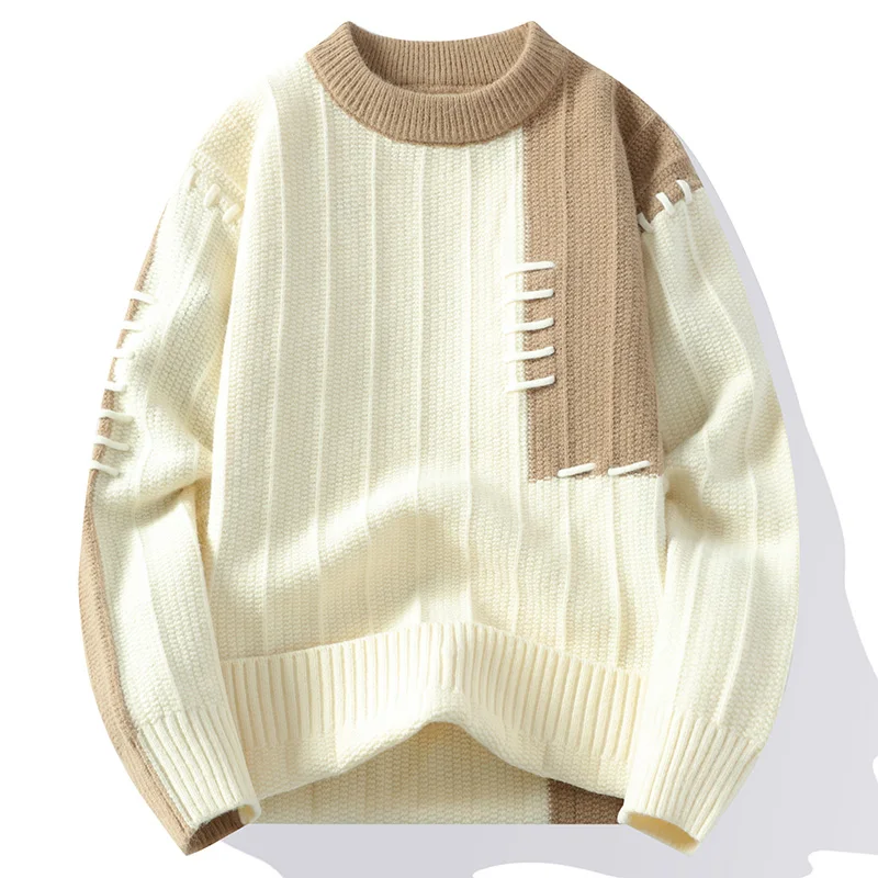 thumbnail image 1 of Suéter de punto grueso y cálido de alta gama para hombre, suéter Harajuku coreano, jersey informal de Navidad para hombre, otoño e invierno, 2024, 1 of 4