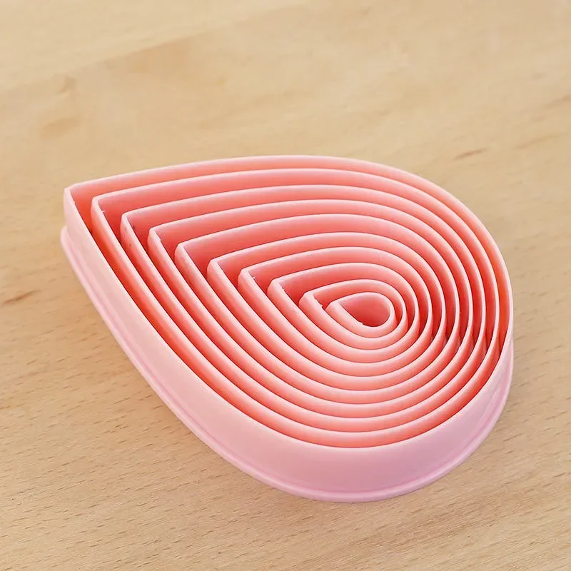 Cookie Cutters 10Pcs Water Droplets Cookie Cutter 1.5-9.6cm Rose Flower Petal Shape Pastry Baking Mold Polymer Clay Cutters for Earring Jewelry