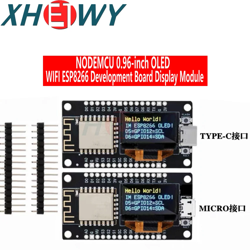 

1PCS NODEMCU WIFI ESP8266 development board with 0.96-inch OLED display module