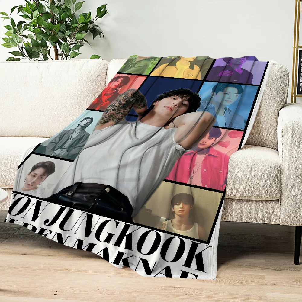Singer idol Warm Soft Plush Nap Blankets Sofa rug for Living Room j-Jung Office Bedroom k-kook Home Travel Kid Gifts Flannel 3