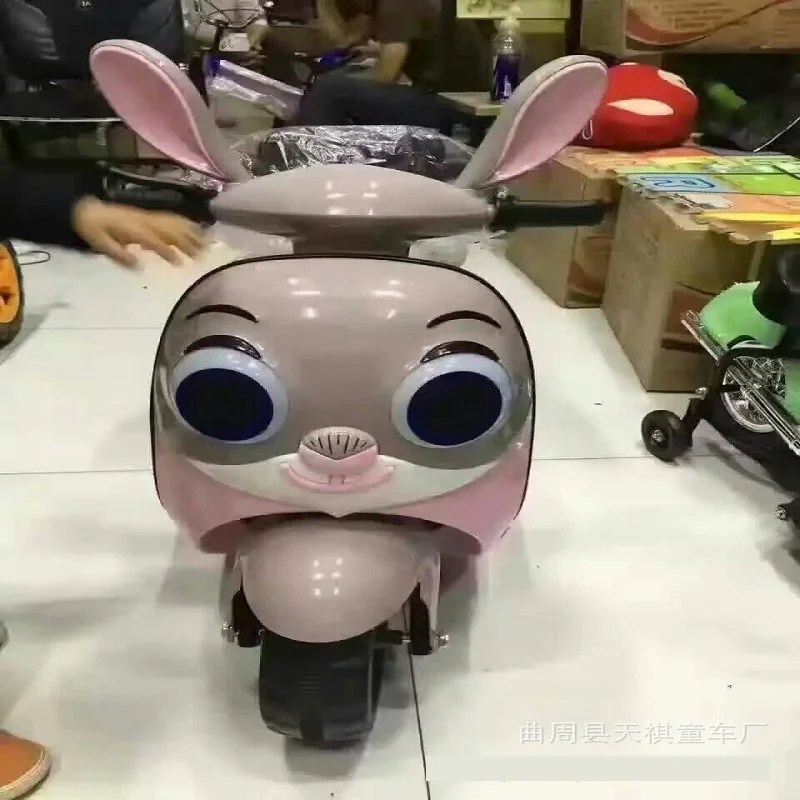 Doki Toy The New Baby Rabbit Children Electric Motorcycle Battery Male Girl Can Mount Buggies Toys Bring The Barriers