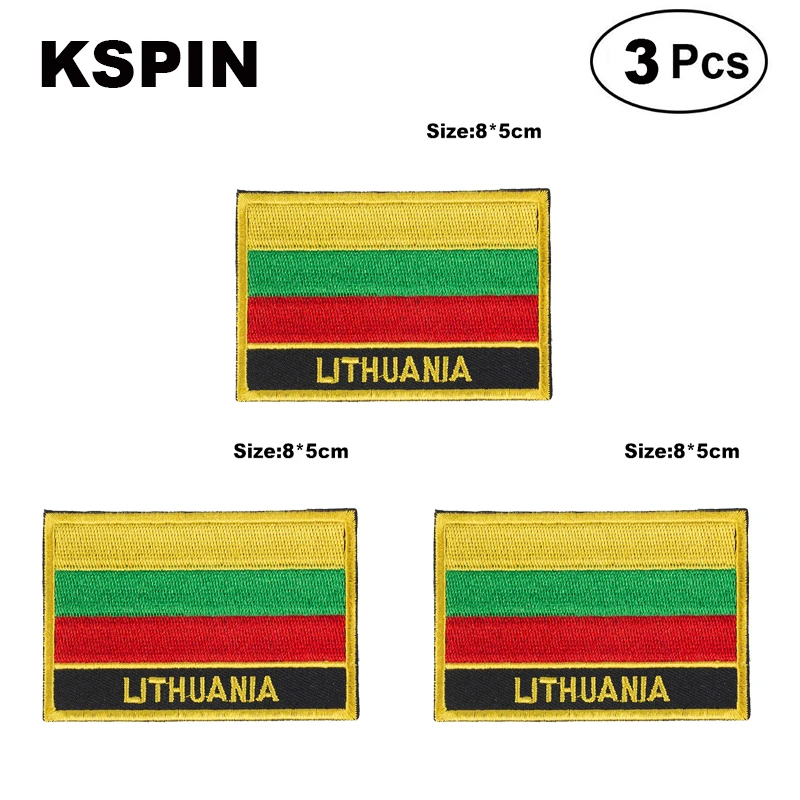 

Lithuania Rectangular Shape Flag patches embroidered flag patches national flag patches for clothing DIY Decoration