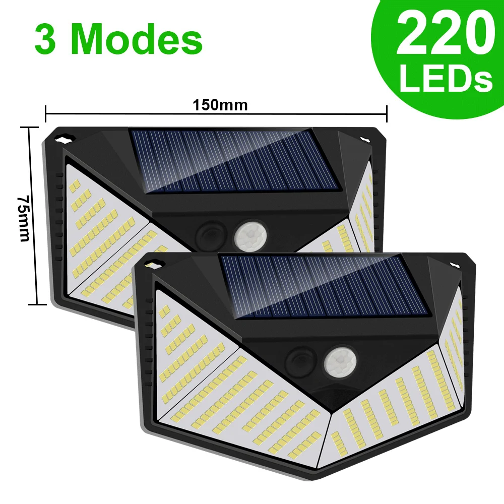 Outdoor Waterproof 320 LED Solar Motion Sensor Lights for Garden Decoration Sunlight Powered Wall Lamp Street Patio Garage Light outdoor fence lights Solar Lamps