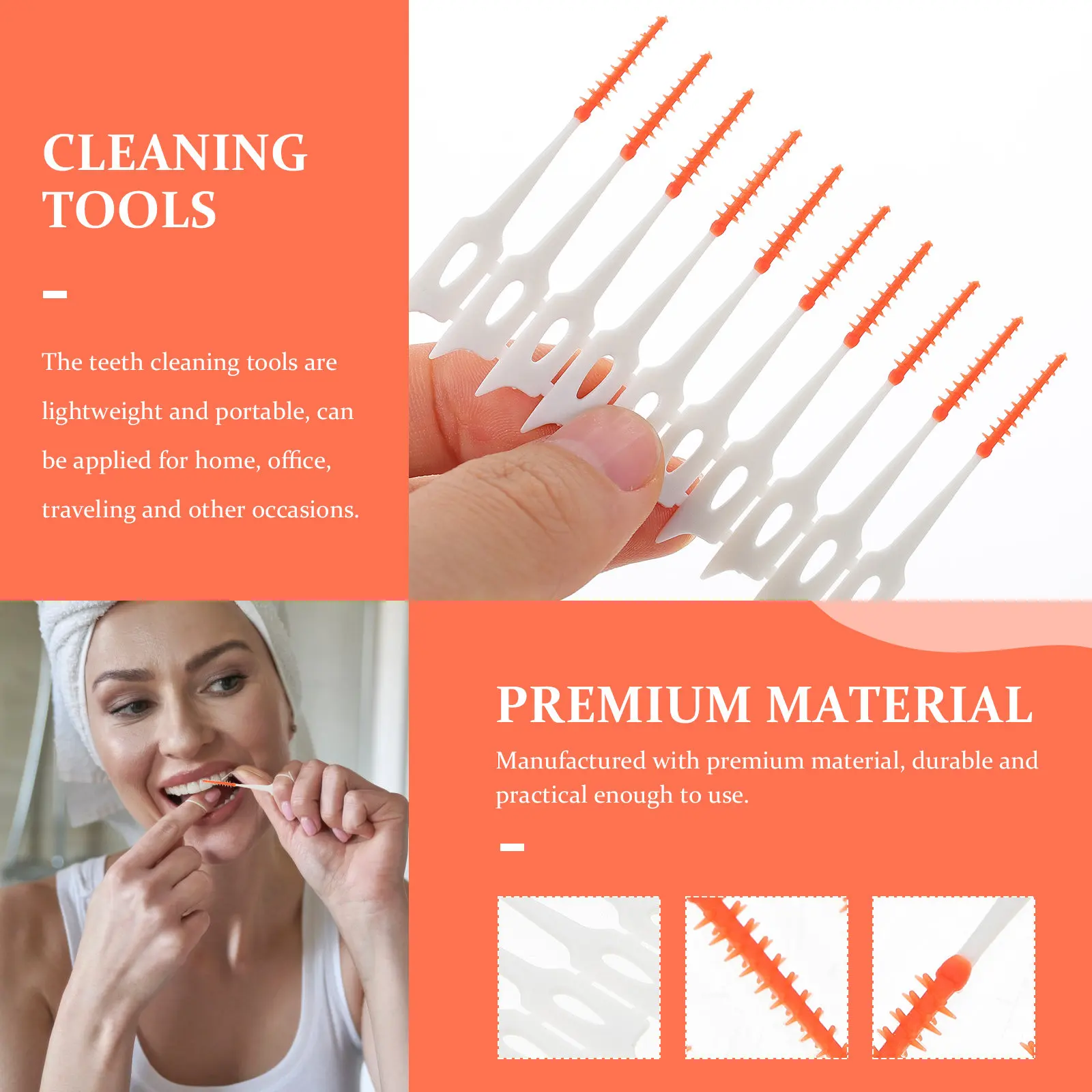 80Pcs 치간 청소 브러쉬 치아 사이의 치아 청소를 위한 구강 관리 액세서리 휴대용 경량 홈 오피스