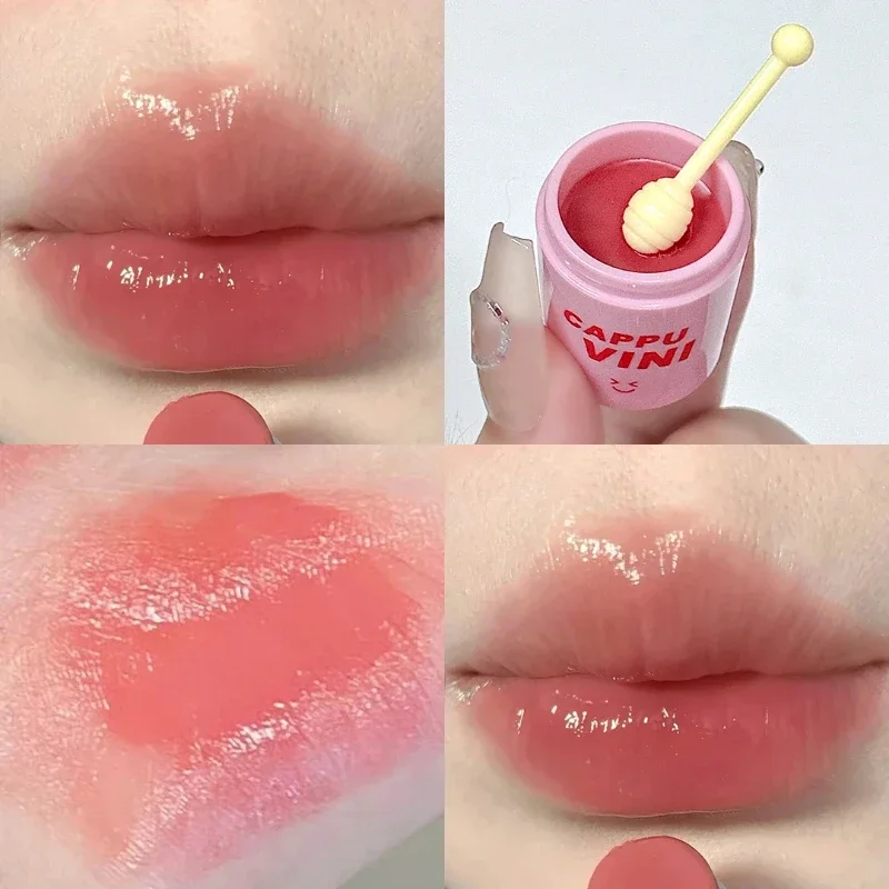 Milk Tea Cup Lip Gloss Mirror Water Lip Glaze Jelly Moisturizing