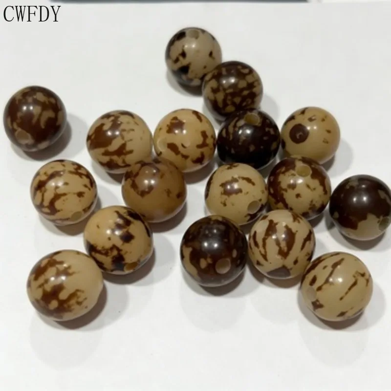 100pcs 도매 직경 13/14mm 천연 호랑이 패턴 보디 루트 비즈 수제 부처님 비즈 팔찌 목걸이 용품