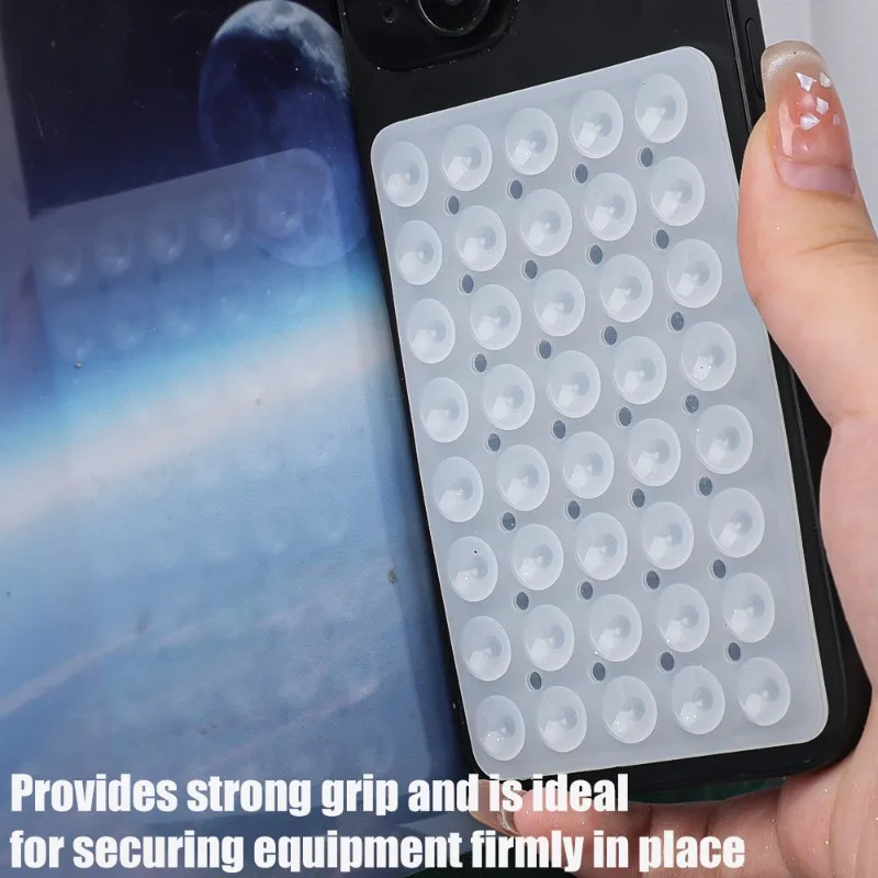 3-1Pcs Transparent Phone Case Backed Silicone Suction Pad Holder Double Side Suction Cup Bracket Silicone Fixture Desk Car Stand 2