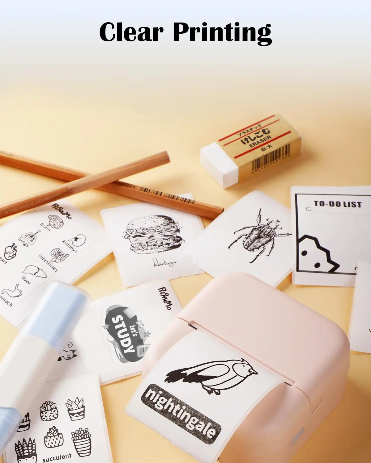 미니 프린터 용지 라벨 접착 용지, 학습 및 사무용, DIY 접착 용지, M02 T02 HD 사진 3 롤