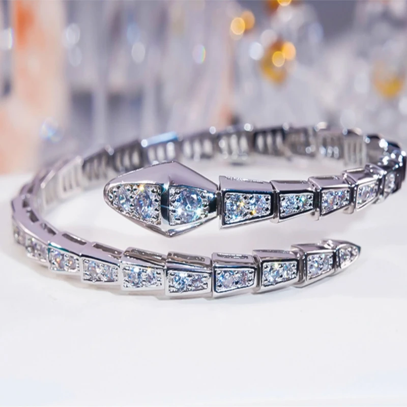 S1c563d73c14b40f7a6a1f7e6fa06bdaau PT950 Platinum Bracelet Real Gold Real Diamonds Open Bangles for Women High Carbon Diamond Fashion Brand Female Jewelry Gifts