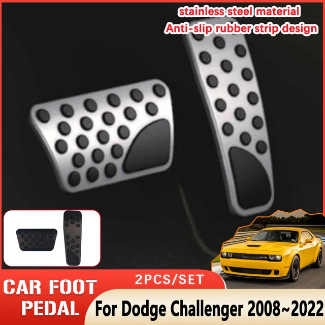 Red & Black Anti-Slip Pedal Covers For Dodge Charger/Challenger & Chrysler 300 (2009-2019)
