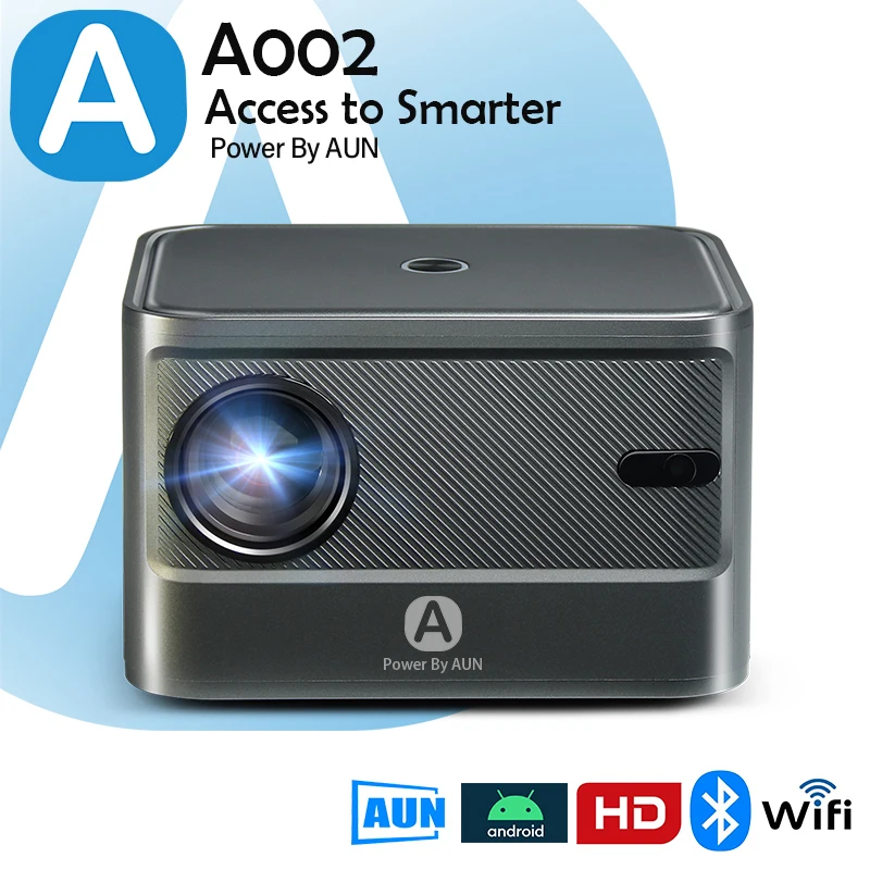 Портативный мини-проектор A002 Домашний кинотеатр 4K HD с Smart Wi-Fi Bluetooth Android TV 3D Cinema Поддержка пленки HD 1080P