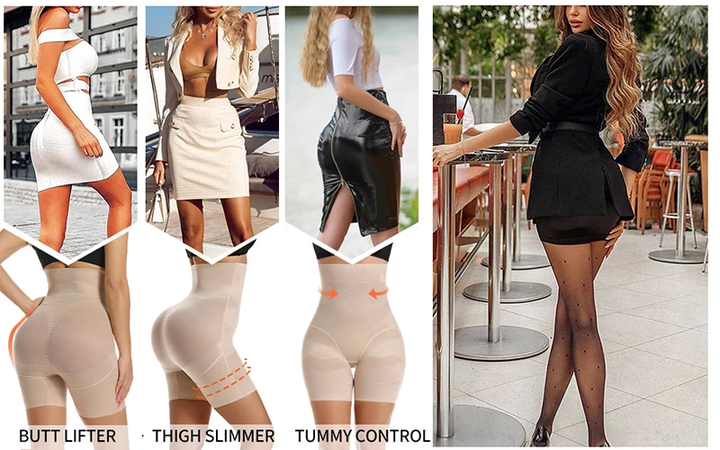 Description Picture 2 of itemTummy Control Panties Women Underwear Cross Compression Body Shaper Shapewear High Waist Butt Lifter Panties Thigh Slimmer Nude
