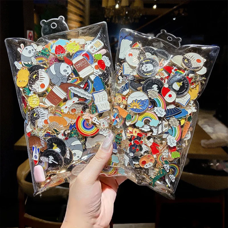 Diversity Random Badges Cute Personalized Badge Fashion Pins Accessorie For Cartoon Clothes Bag Metal Pins Set 5/10PCS metal pins
