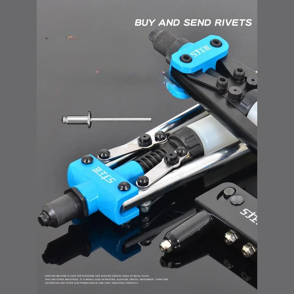 Heavy Duty Hand Riveter Gun with Dual Handles for Effortless Riveting and Pulling