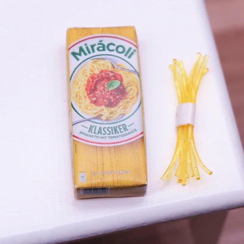 1Set Dollhouse Miniature Pasta Mini Pretend Food Noodles Paper Model of Spaghetti Set Doll House Kitchen Food Play House Toys 5